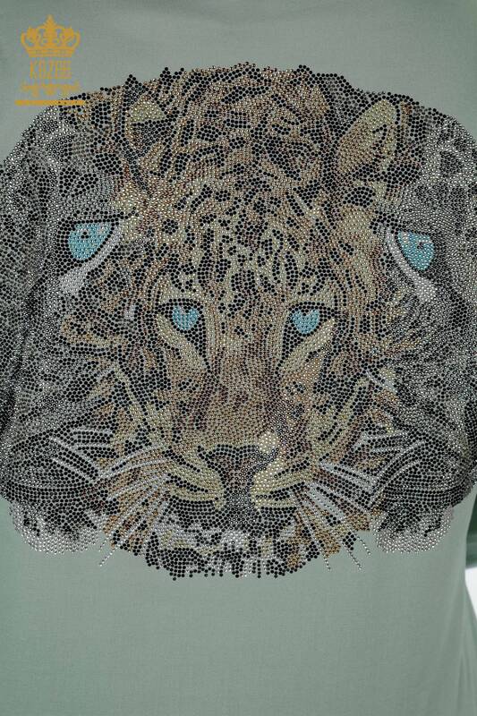 الجملة قميص المرأة عودة النمر مفصلة جيب حجر مطرز بالتفصيل - 20005 | كازي