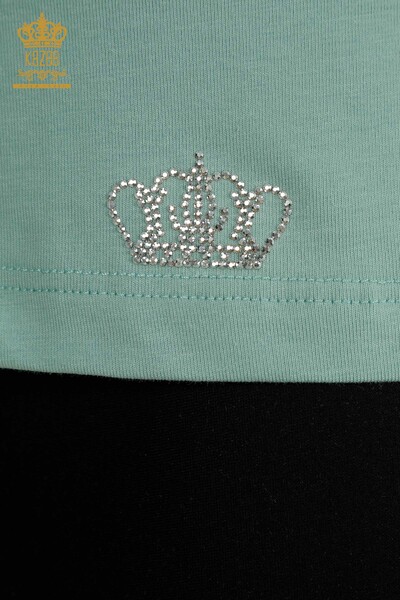 بلوزة نسائية بالجملة نعناع أساسي - 79562 | كازي - 3