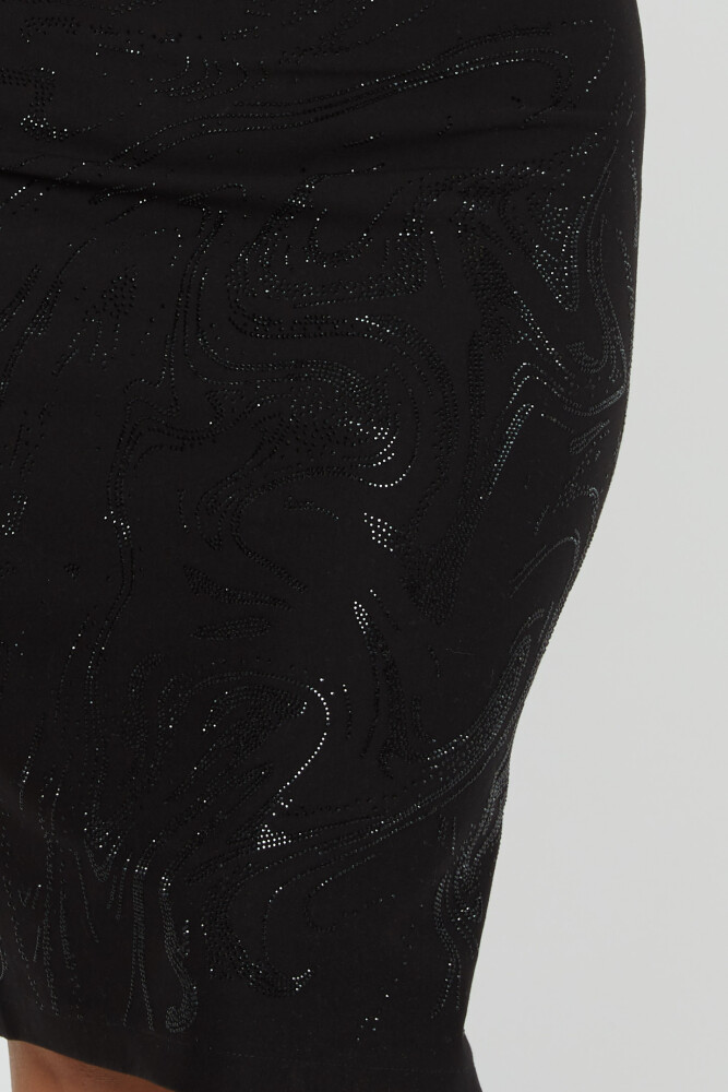 Jupe taille élastique avec poche noire - 4271 | KAZEE (Lot de 4 36-38-40-42) - 3