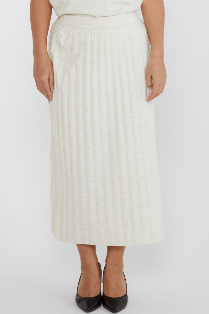 Jupe Tricotée Longue Détail Paillettes Ecru - 31548 | KAZEE (Lot de 3 L-XL-2XL) - 3