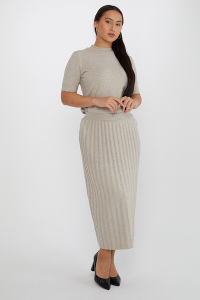 Jupe longue tricotée en vison avec détails pailletés - 31548 | KAZEE (Lot de 3 L-XL-2XL) - Kazee