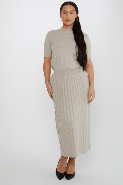 Jupe longue tricotée en vison avec détails pailletés - 31548 | KAZEE (Lot de 3 L-XL-2XL) - Kazee (1)