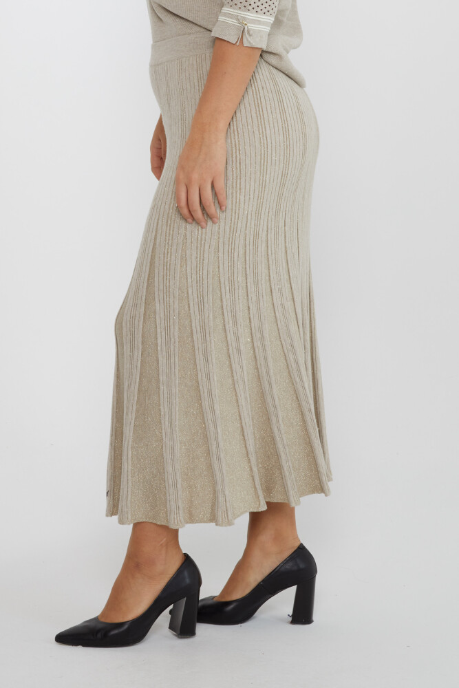 Jupe en tricot Couleur Transitionnelle Paillettes Détail Vison - 31530 | KAZEE (Lot de 3 M-L-XL) - 4