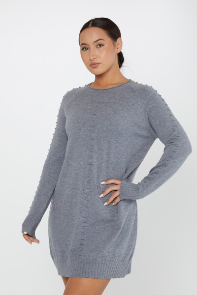 Kabartmalı Triko Kazak Gri - 2425-31119 | KAZEE (2'li Set M-2) - Kazee