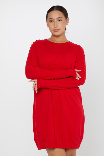 Kabartmalı Triko Kazak Kırmızı - 2425-31119 | KAZEE (2'li Set M-2) - Kazee