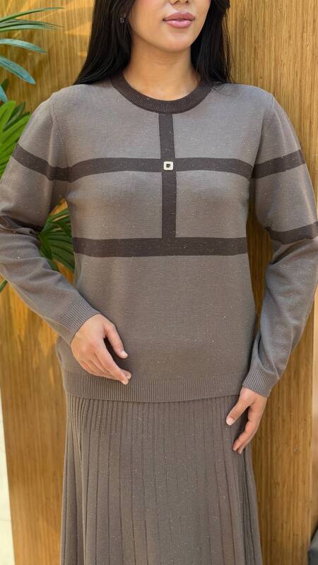 KADIN KAZAK VİZON-KAHVE (M-L-XL) - 3