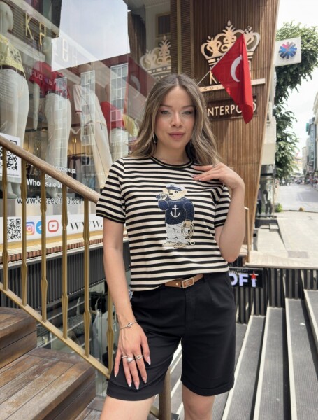 KADIN K.KOL BİS.YAKA SİM DETAYLI TAŞLI PENYE LACIVERT - Kazee (1)