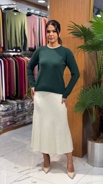 Kadın Tırıko Simlı Etek EKRU (L-XL-XXL) - Kazee