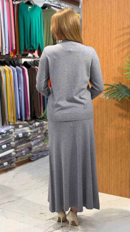 KADIN TRİKO ETEK GRİ (M-L-XL) - 2