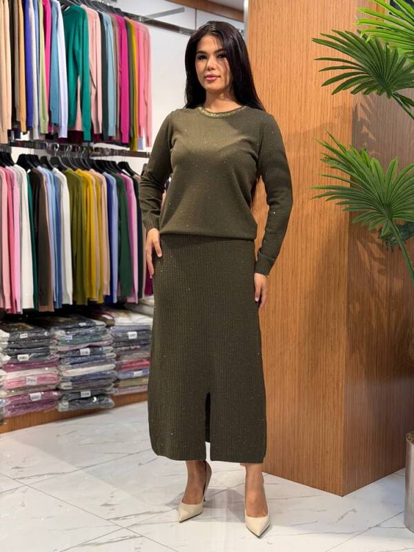 KADIN TRİKO ETEK HAKI (M-L-XL) - 1
