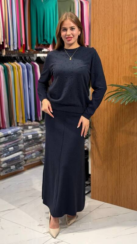 KADIN TRİKO ETEK LACIVERT (M-L-XL) - 1