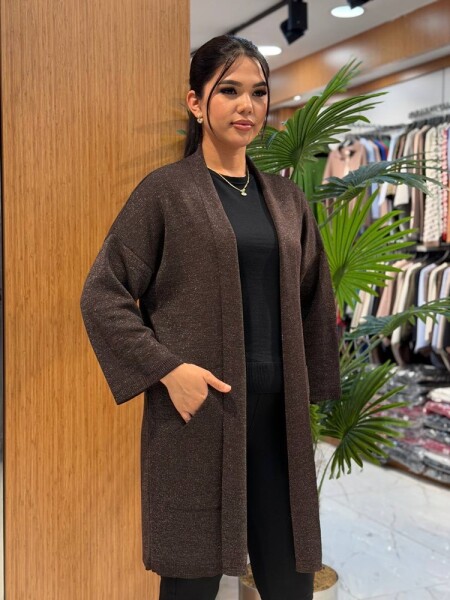 KADIN TRİKO HIRKA KAHVE (L-XL-XXL) - 3