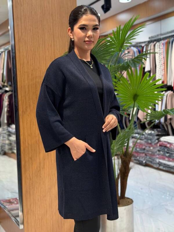 KADIN TRİKO HIRKA LACIVERT (L-XL-XXL) - 2