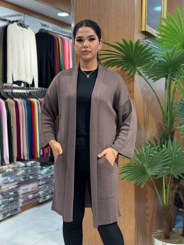 KADIN TRİKO HIRKA VİZON (L-XL-XXL) - 1