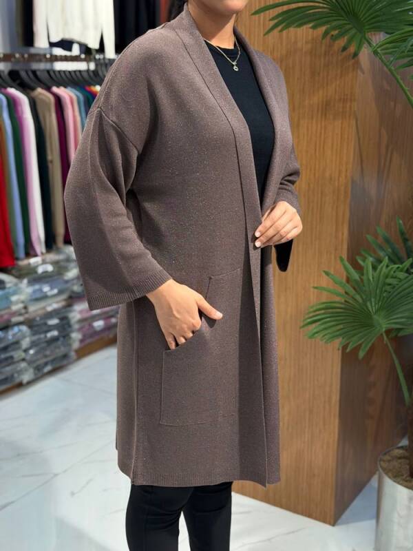 KADIN TRİKO HIRKA VİZON (L-XL-XXL) - 3