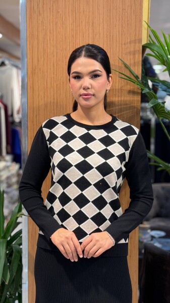 Kadın Kazak SIYAH (M-L-XL) - Kazee