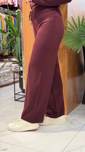 Kadın Triko saçlı Pantolon BORDO (M-L-XL) - 2
