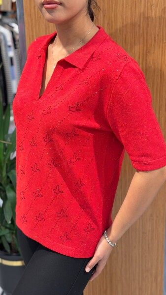 Kadın Kazak KIRMIZI (M-L-XL) - 2