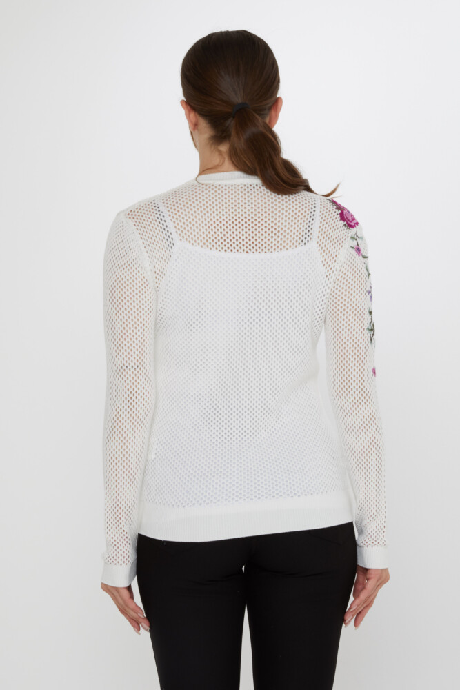 كنزة محبوكة - مفتوحة - بيج فاتح - 31163 | كازي (طقم من 3 قطع S-M-L) - 7