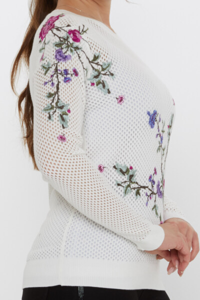 كنزة محبوكة - مفتوحة - بيج فاتح - 31163 | كازي (طقم من 3 قطع S-M-L) - 5