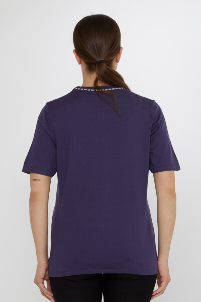 كنزة صوفية محبوكة - موديل أمريكي - بنفسجي - 30352 | كازي (مجموعة من 4 قطع L-XL-2XL-3XL) - 7