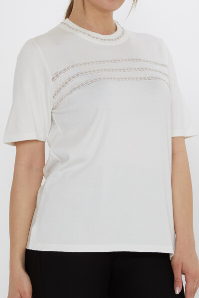 كنزة صوفية محبوكة - طراز أمريكي - لون بيج فاتح - 30352 | كازي (مجموعة من 4 قطع بمقاسات L-XL-2XL-3XL) - 5