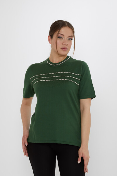 كنزة صوفية محبوكة - موديل أمريكي - أخضر زمردي - 30352 | كازي (مجموعة من 4 قطع L-XL-2XL-3XL) 