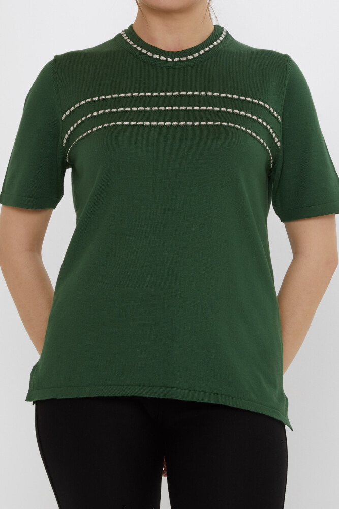 كنزة صوفية محبوكة - موديل أمريكي - أخضر زمردي - 30352 | كازي (مجموعة من 4 قطع L-XL-2XL-3XL) - 3