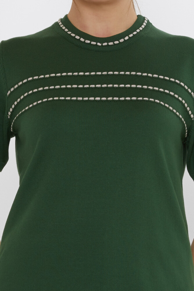 كنزة صوفية محبوكة - موديل أمريكي - أخضر زمردي - 30352 | كازي (مجموعة من 4 قطع L-XL-2XL-3XL) - 4