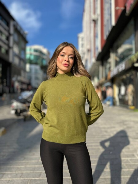 كنزة صوفية خضراء أساسية - 32132 | كازي (طقم من 3 قطع S-M-L) - 2