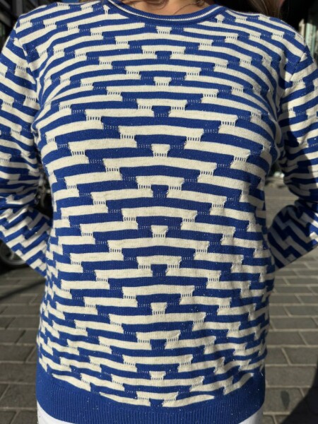 كنزة صوفية متدرجة الألوان باللون الأزرق الداكن - 32195 | كازي (مجموعة من 3 قطع بمقاسات M-L-XL) - 4