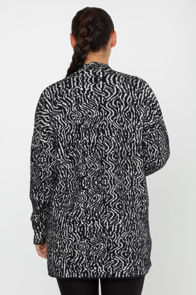 Kardigan Angora Dwukolorowy Kieszenie Czarny - 30121 | KAZEE (zestaw 3 sztuk M-L-XL) - 5