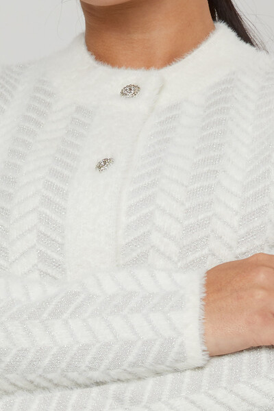 كارديجان أنجورا بتفاصيل جيوب - بيج فاتح - 30816 | كازي (مجموعة من 4 مقاسات L-XL-2XL-3XL) - 3