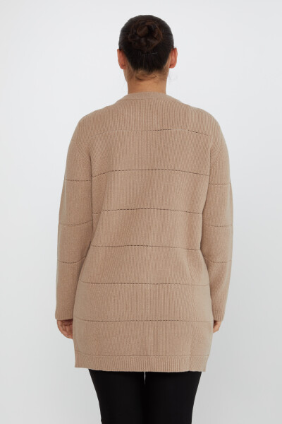 كارديجان محبوك بتفاصيل أزرار باللون البيج - 30643 | كازي (مجموعة من 3 مقاسات M-L-XL) - 5