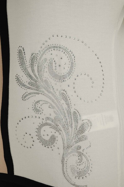 Maglieria con dettagli in pietra girocollo all'ingrosso da donna Kazee - Cipria| 31049 - 5