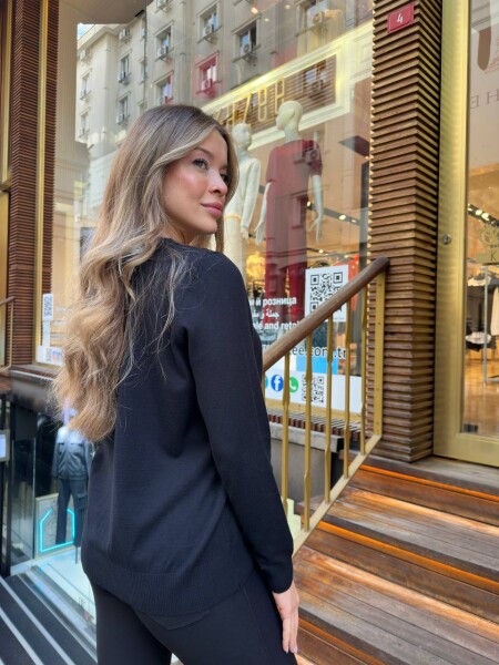 Knitted Sweater Crew Neck, Black - 32253 | KAZEE (3-Piece Set L-XL-2XL) - 6