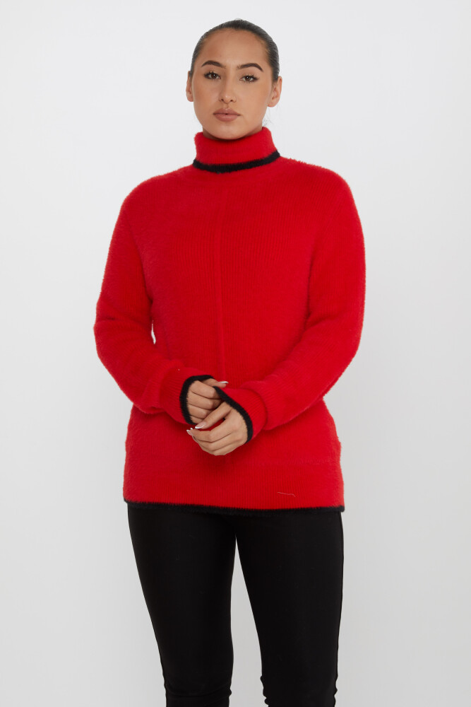 Knitted Angora Sweater Turtleneck Red - 30646 | KAZEE (Set of 3 M-L-XL) - 1