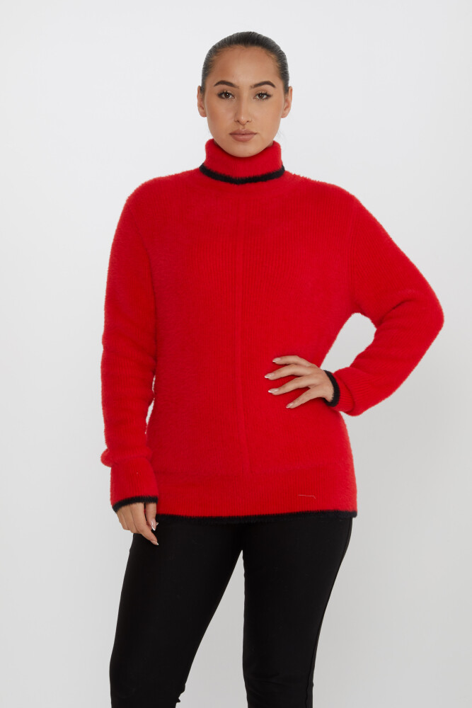 Knitted Angora Sweater Turtleneck Red - 30646 | KAZEE (Set of 3 M-L-XL) - 2