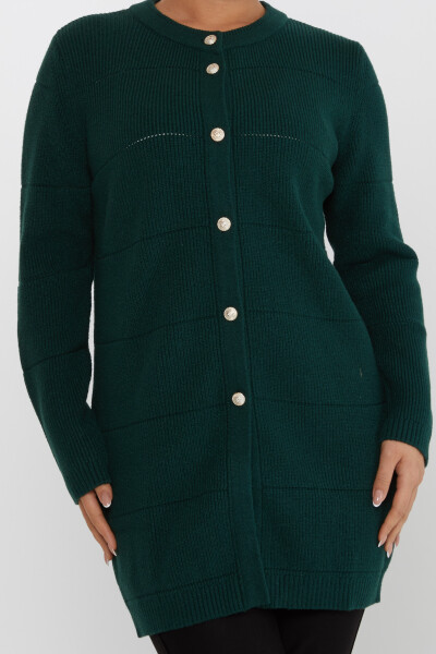Knitted Cardigan Button Detailed Olive - 30643 | KAZEE (Set of 3 M-L-XL) - 3