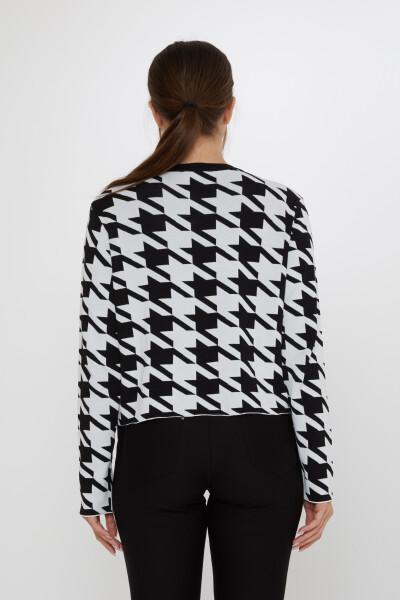 Knitted Cardigan Houndstooth Pattern Black - 31906 | KAZEE (Set of 2, M-L) - 5