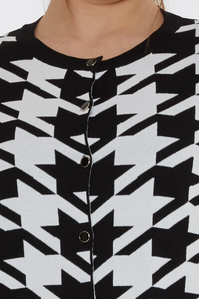 Knitted Cardigan Houndstooth Pattern Black - 31906 | KAZEE (Set of 2, M-L) - 4