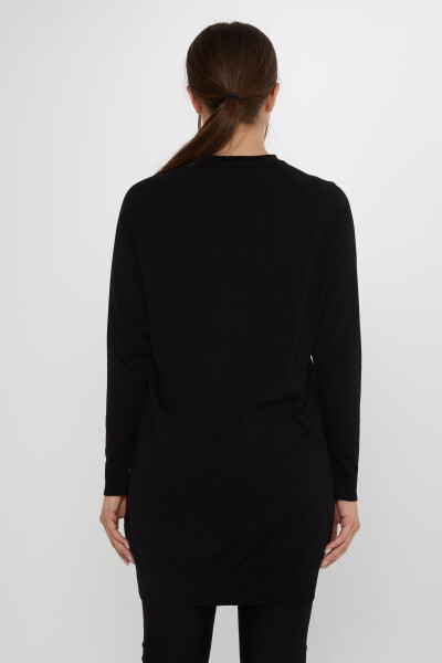 Knitted Cardigan - Embellished with Stones - Buttoned - Black - 31846 | KAZEE (Set of 2 L-XL) - 5