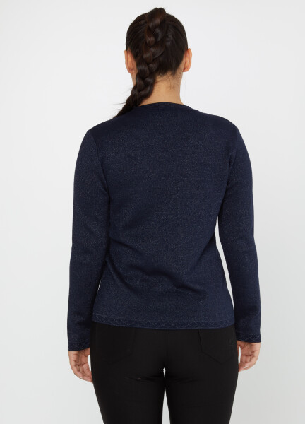 Knitted Cardigan Stoned Button Detail Navy Blue - 30730 | KAZEE (Set of 4 M-L-XL-2XL) - 5