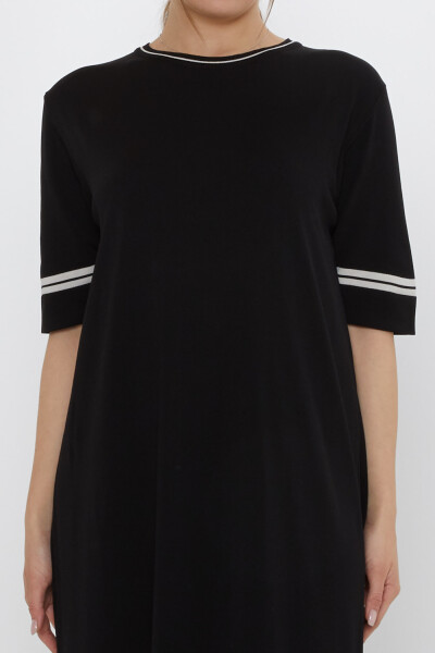 Knitted Dress - Short Sleeves - Black - 31851 | KAZEE (Set of 2 M-L) - 4