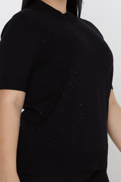 Knitted Sweater American Model Black - 31864 | KAZEE (Set of 4 L-XL-2XL-3XL) - 3