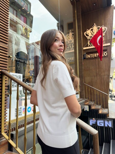 Knitted Sweater Bird Pattern - Ecru - 31831 | KAZEE (3-Piece Set S-M-L) - 4