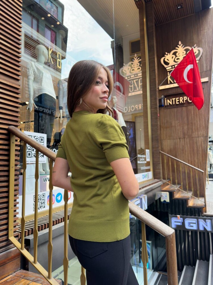 Knitted Sweater Bird Pattern, Green - 31831 | KAZEE (3-Piece Set S-M-L) - 4