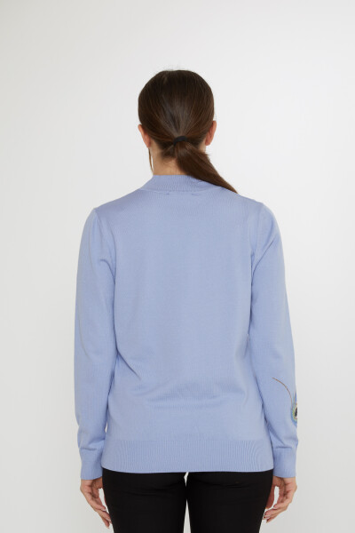 Knitted Sweater - Colorful Embellished Stones - Blue - 31775 | KAZEE (3-Piece Set L-XL-2XL) - 8