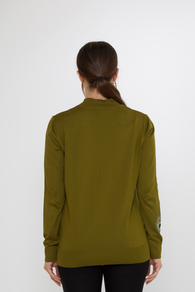 Knitted Sweater Colorful Stone Embellished Dark Green - 31775 | KAZEE (3-Piece Set L-XL-2XL) - 7