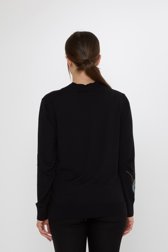 Knitted Sweater Colorful Stone Embellished - Black - 31775 | KAZEE (3-Piece Set L-XL-2XL) - 6